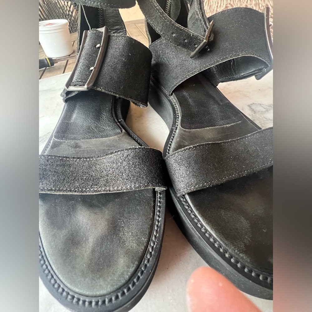 HELMUT LANG black suede sandals with ankle strap 36.5 - Picture 4 of 12